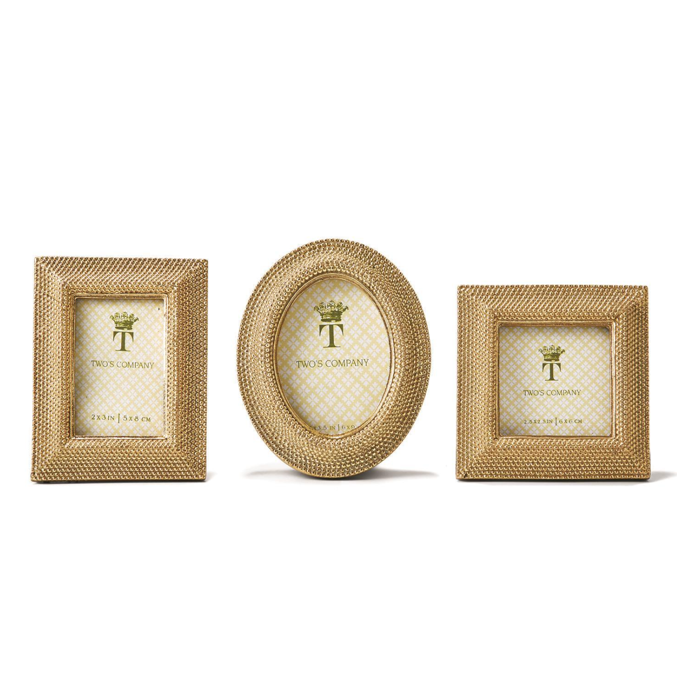 Two's Company Assorted Golden Dots High - quality Photo Frames