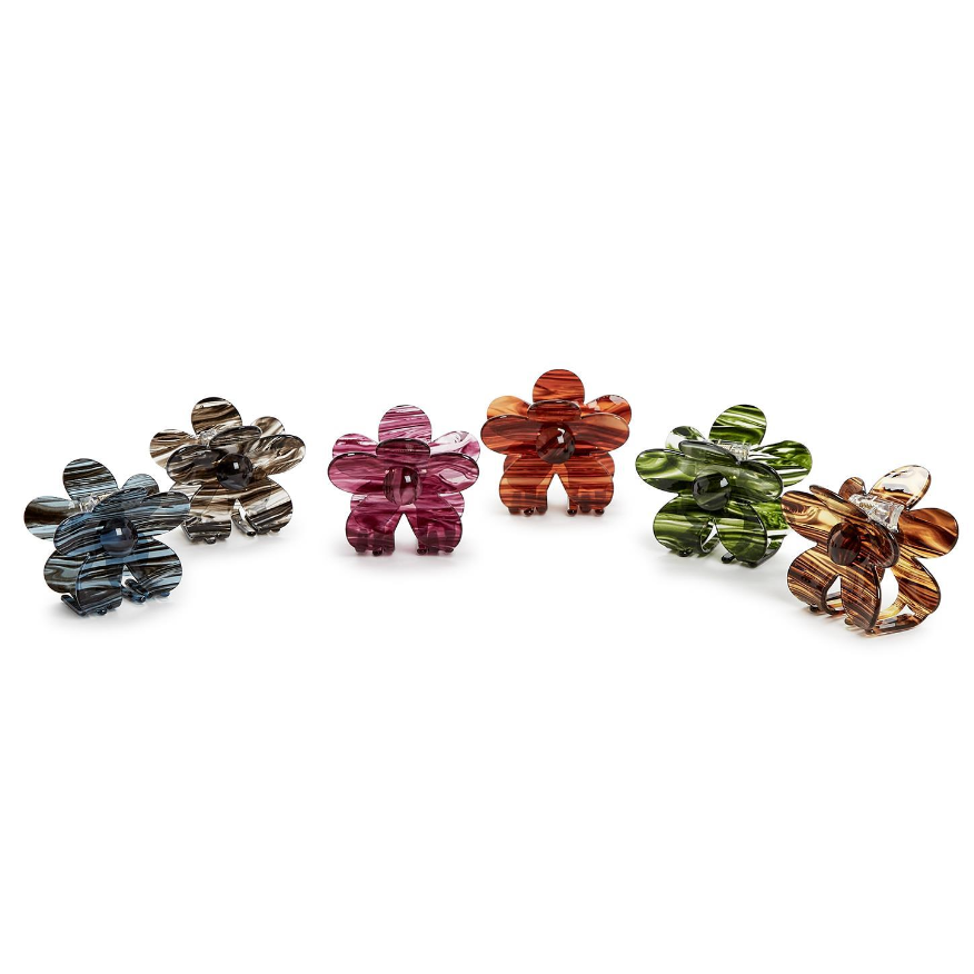 Hot Sale! 2 Assorted Floral - Shaped Plastic Claw Clips for All Hair Types