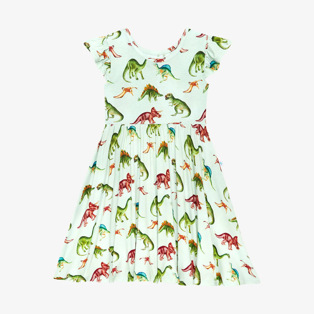 Hot! Posh Peanut Girls' Ruffled Cap Sleeve Twirl Dress