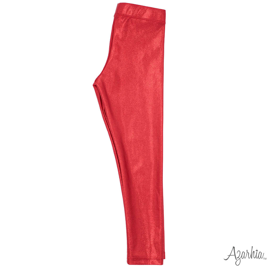 Stunning Red Azarhia Shimmering Leggings for Trendy Look