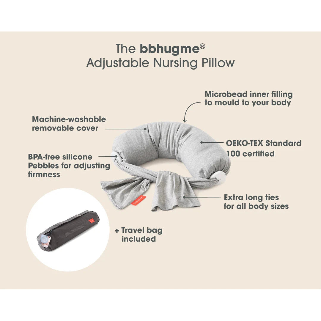 bbhugme® Pink Melange Nursing Pillow - Ideal for New Moms